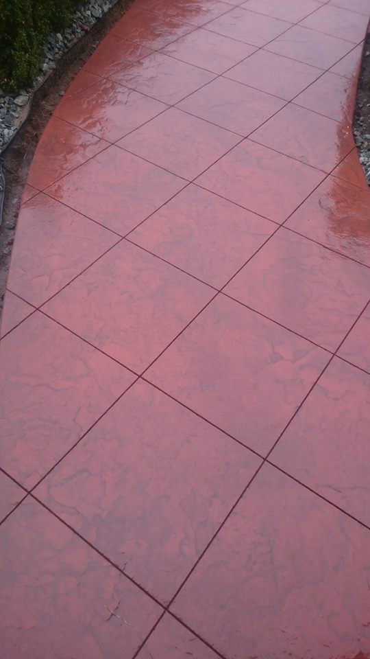 Coloured concrete walkway, Kelowna