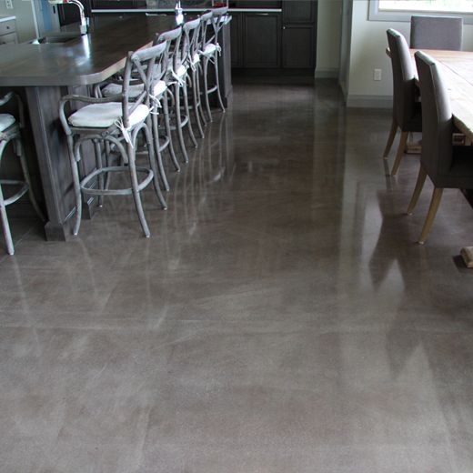 Polished concrete kitchen and dining floor, Kelowna