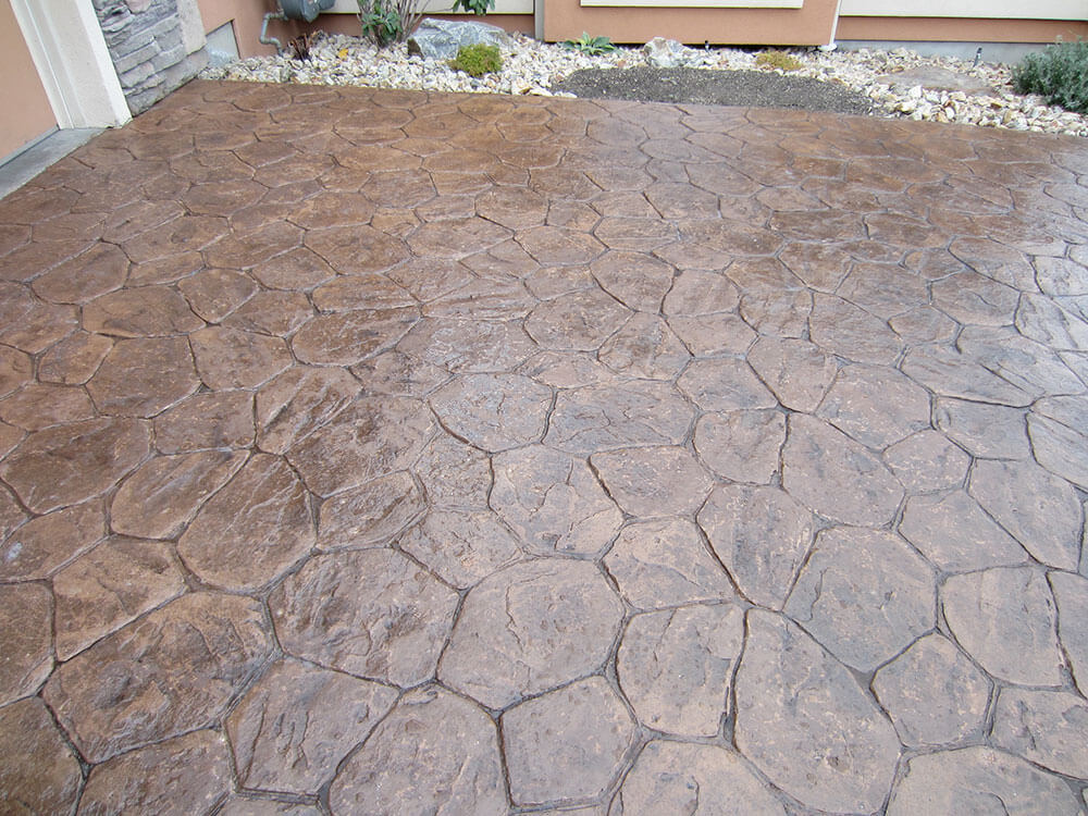 Random stone stamped finish