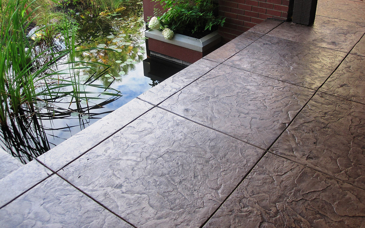 Stamped concrete patio