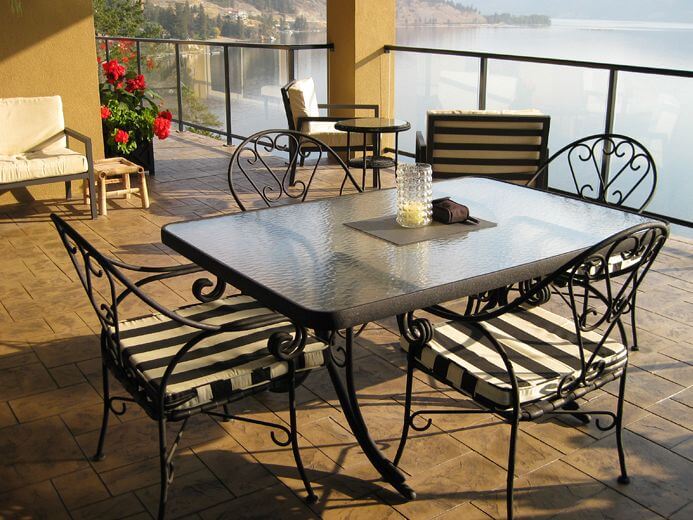 Stamped concrete patio at a Kelowna home