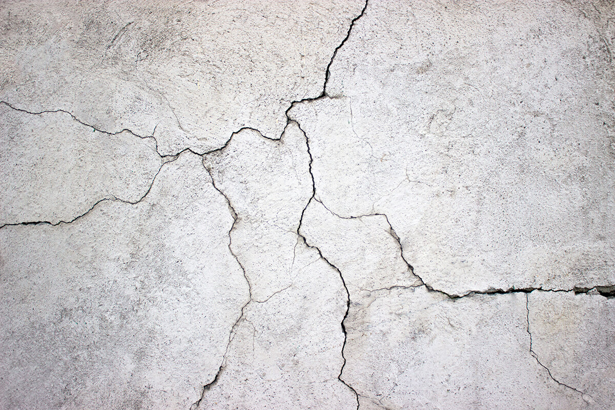 Concrete repair and maintenance work in progress