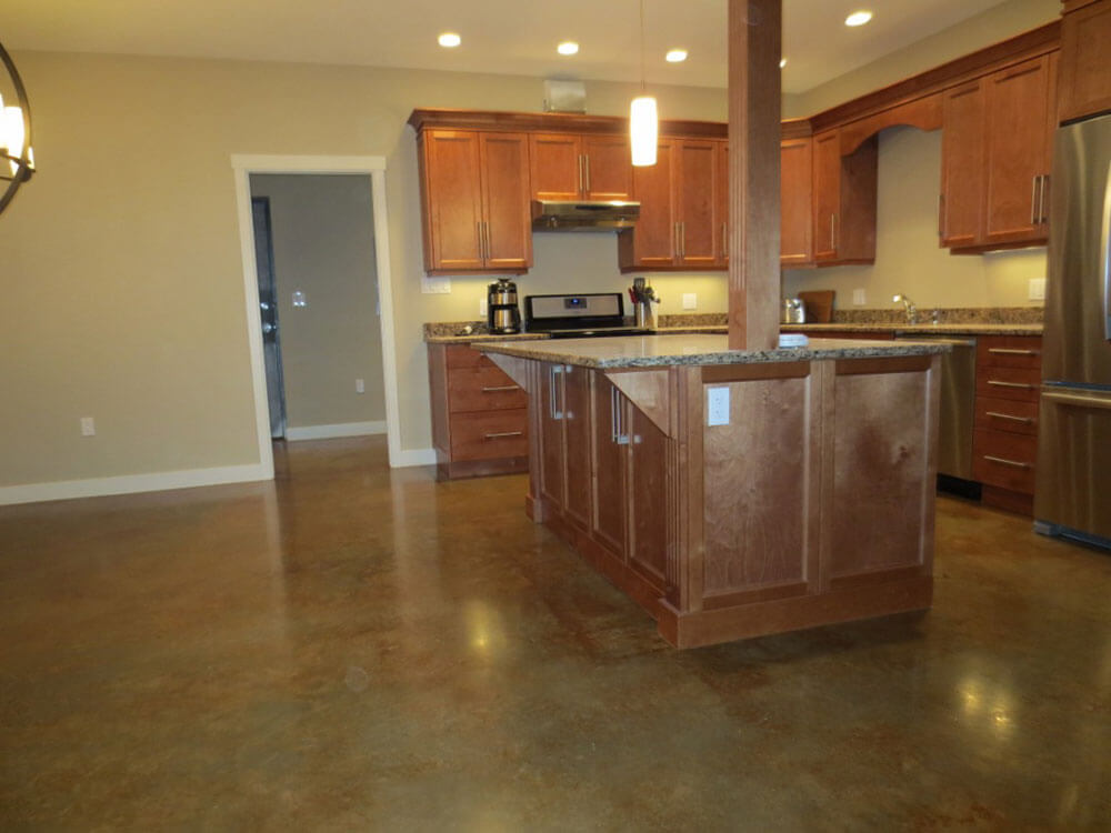 Acid-stained concrete