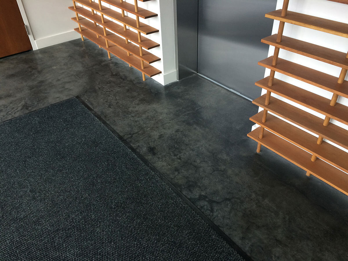 Water-based stained concrete